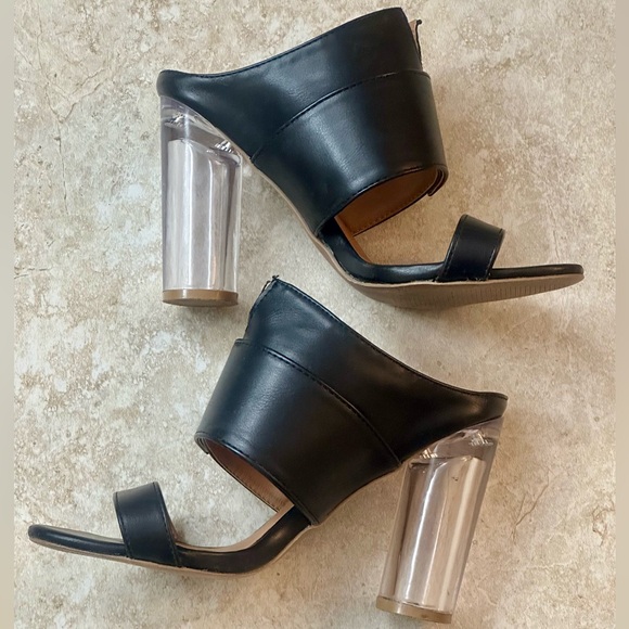 Qupid Black with Clear High Heels - Picture 3 of 8